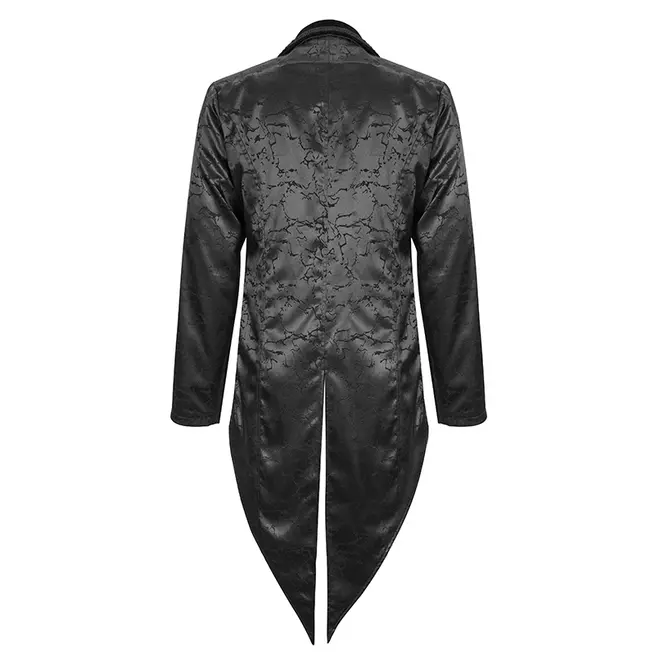 Gothic Men's Black Jacquard Tail Coat