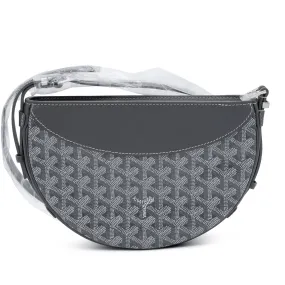 Goyard Grey Goyardine Canvas and Chevroches Calfskin Hirondelle Bag Palladium Hardware