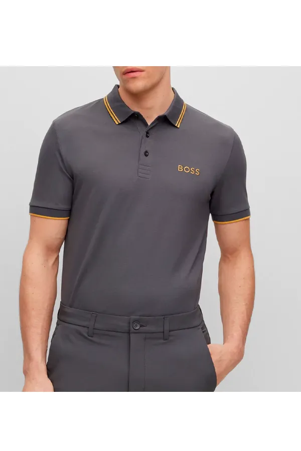 Hugo Boss Paddy Pro Contrast Polo Dark Grey