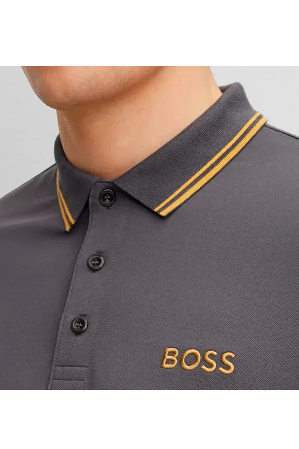 Hugo Boss Paddy Pro Contrast Polo Dark Grey