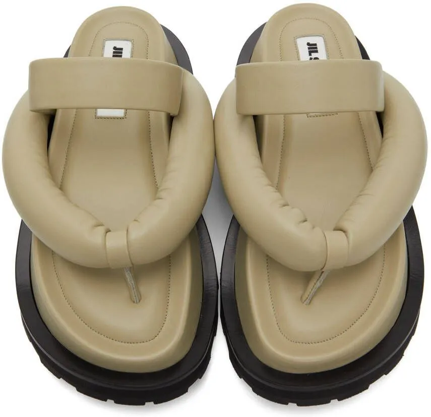 Jil Sander Taupe Oversize Strap & Sole Sandals