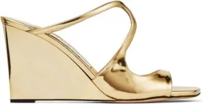 Jimmy Choo Anise 85 wedge sandals Gold