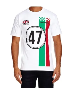 Lambretta Mens T Shirt 'Racing Team' Design - White