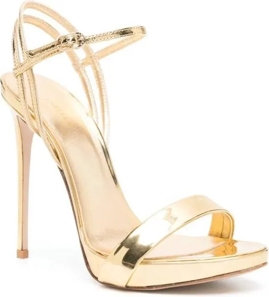 Le Silla Guen 120mm patent-leather sandals Gold