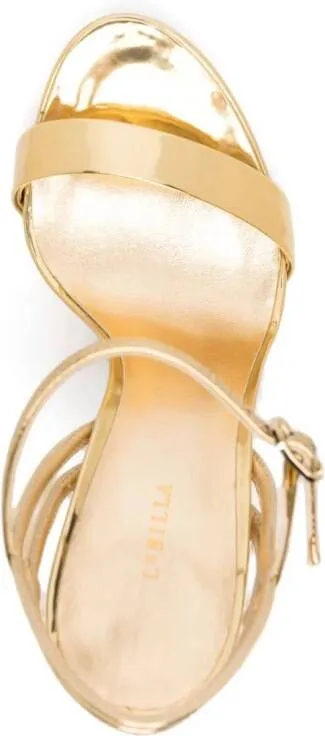 Le Silla Guen 120mm patent-leather sandals Gold