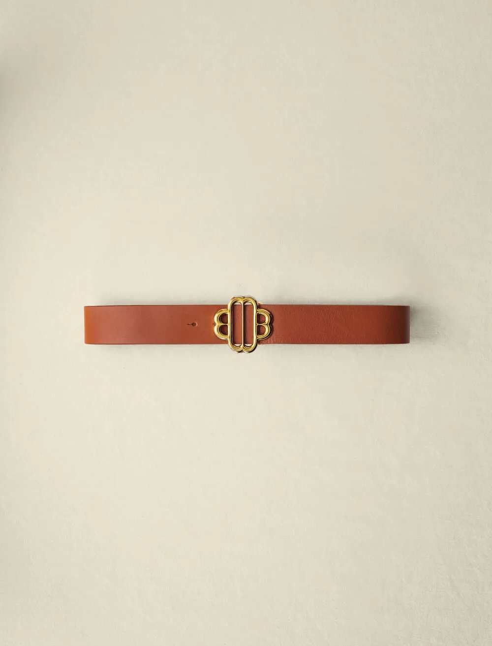 LEATHER BELT WITH CLOVER LOGO