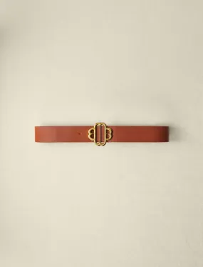 LEATHER BELT WITH CLOVER LOGO