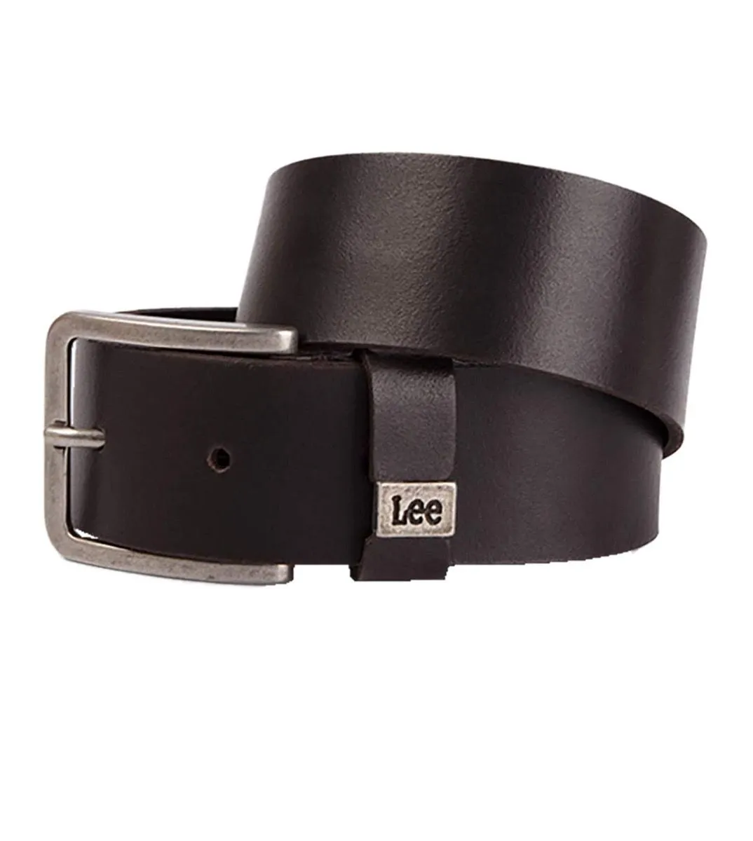 Lee Leather Small Logo Belt Dark Brown