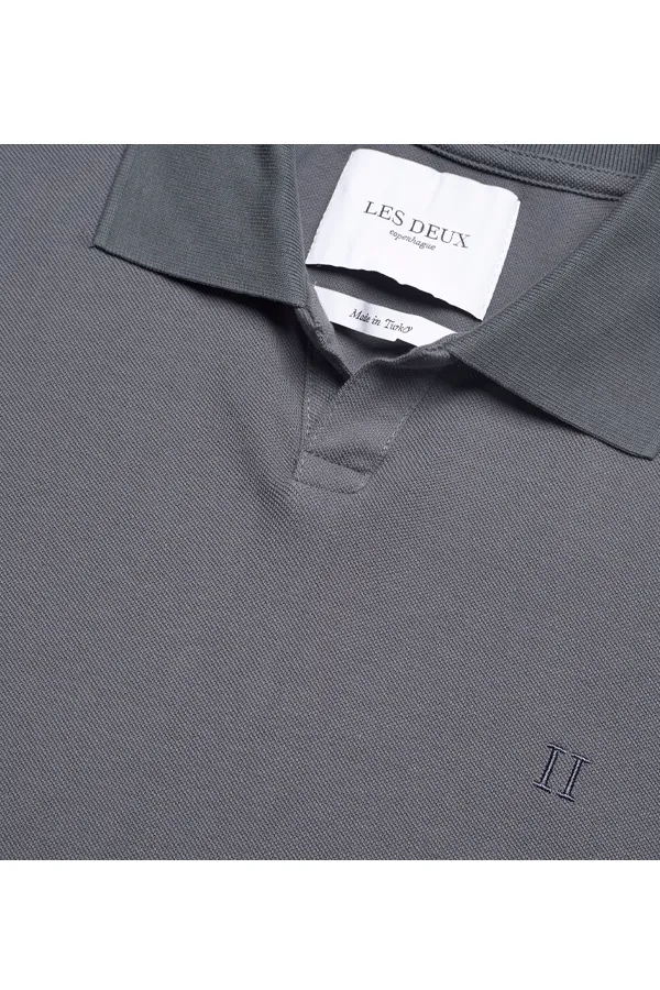 Les Deux Logo Polo Grey