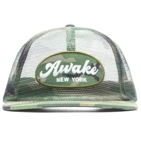 Logo Patch Mesh Trucker Hat - Camo