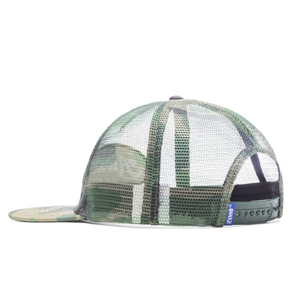 Logo Patch Mesh Trucker Hat - Camo