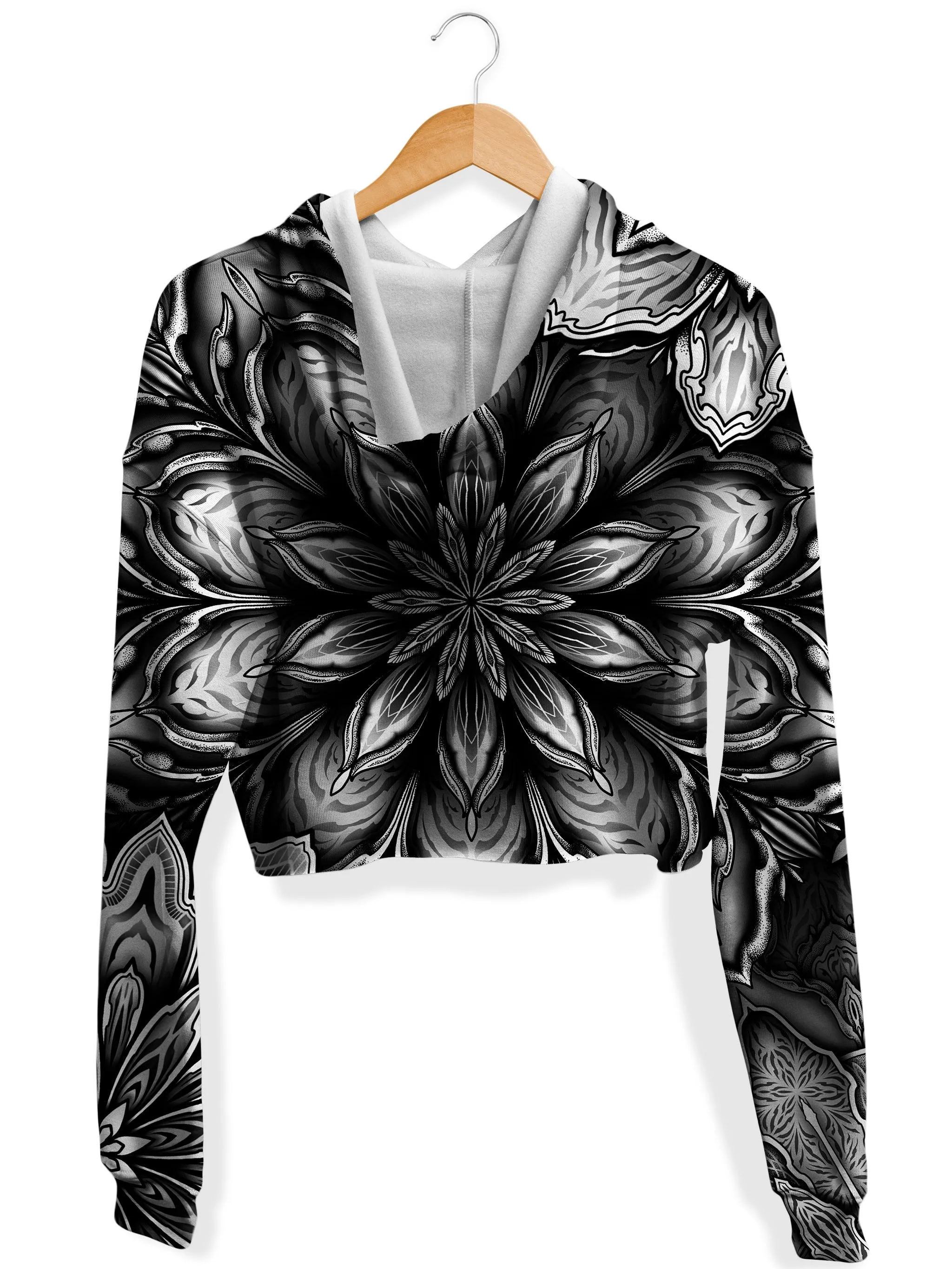 Mandalas Fleece Crop Hoodie