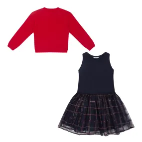 MAYORAL Two-Piece Sweater and Dress Set - Cherry