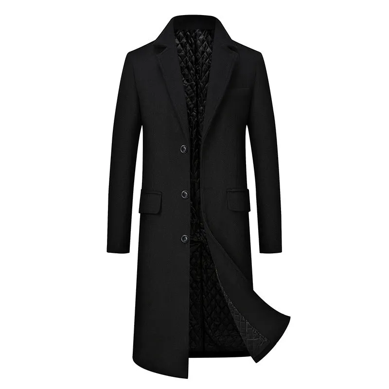 Men Casual Plus Cotton Long Coat