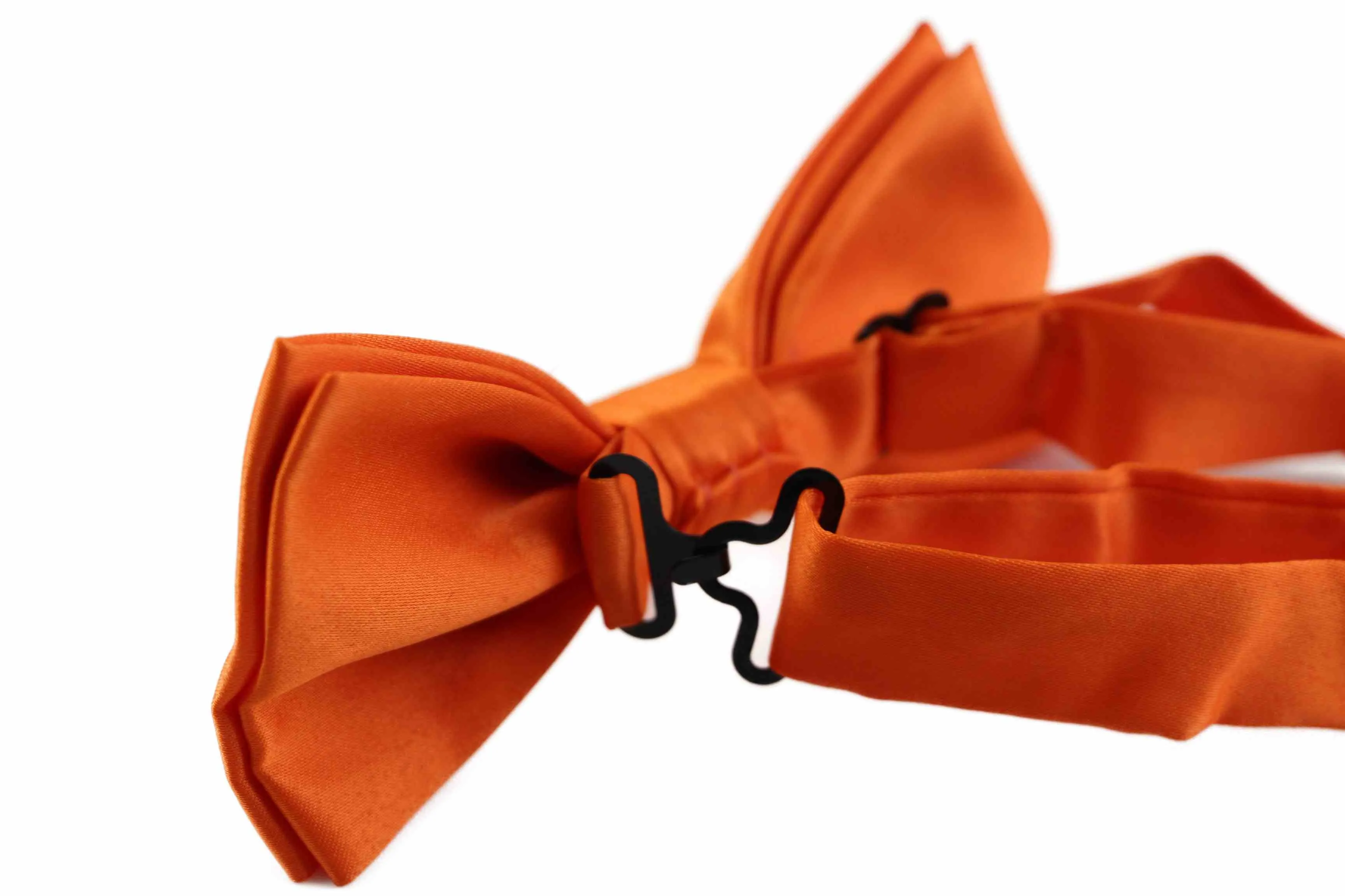 Mens Matt Solid Plain Orange Colour Bow Tie