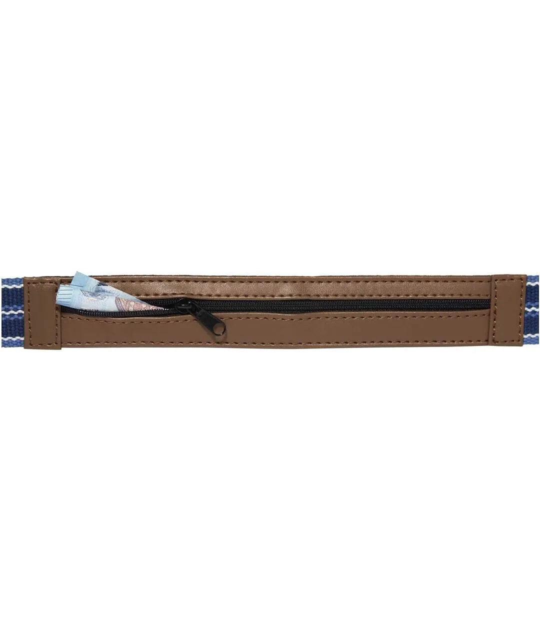 Men's Money Belt - Striped Blue