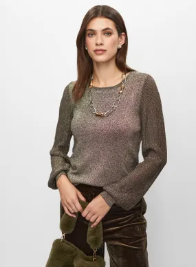 Metallic Crew Neck Sweater