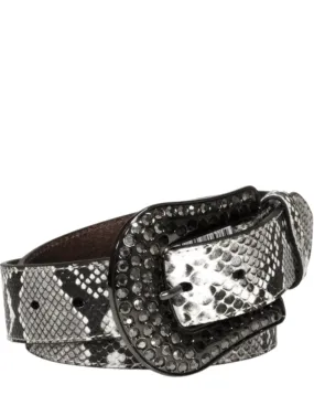 Nacona Womens Snake Print Embellished Belt