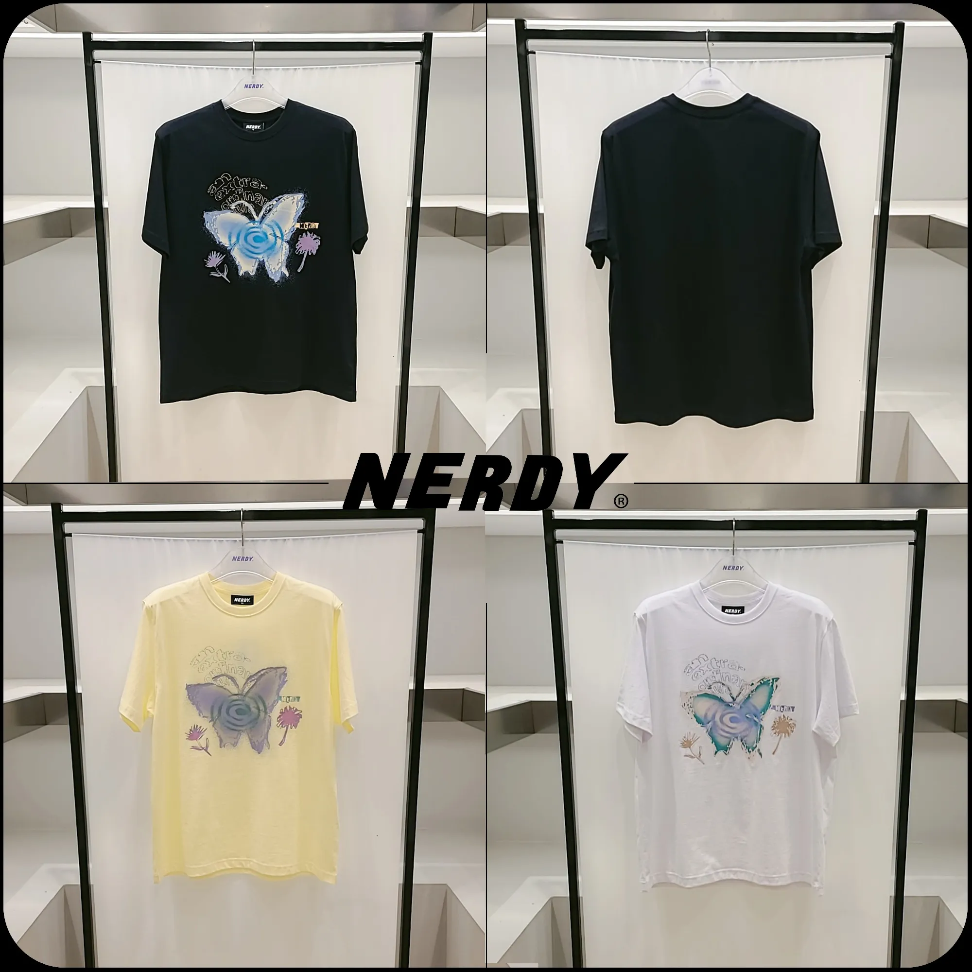 NERDY  |[NERDY]★24SS★DREAMLIKE BUTTERFLY SS T-SHIRT