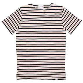 Norse Projects - Godtfred Compact T-shirt - Multi Stripe Askja Red