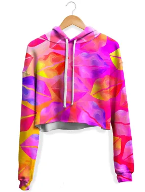 Passionate Kisses Fleece Crop Hoodie