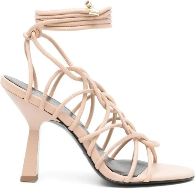 Patrizia Pepe 100mm lace-up sandals Neutrals