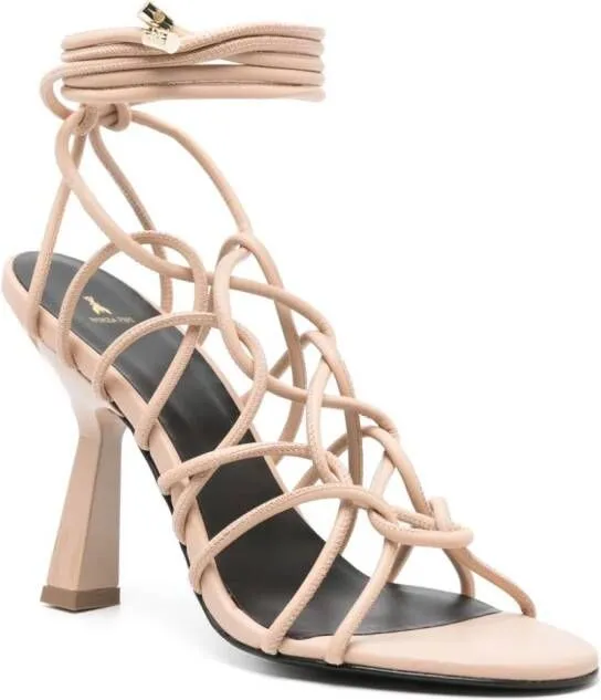 Patrizia Pepe 100mm lace-up sandals Neutrals