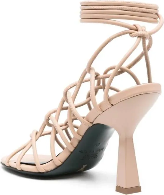 Patrizia Pepe 100mm lace-up sandals Neutrals