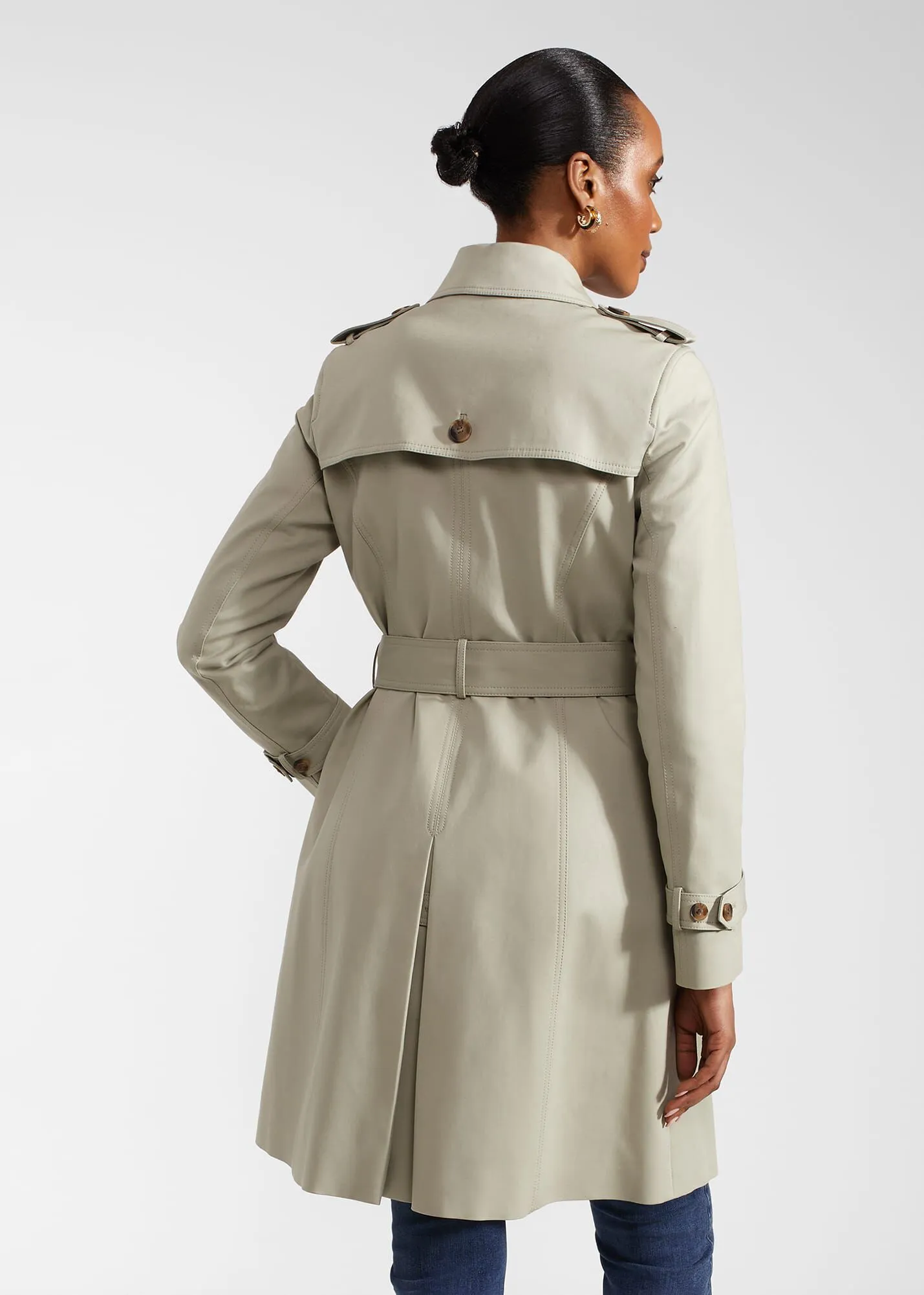 Petite Saskia Shower Resistant Trench Coat 