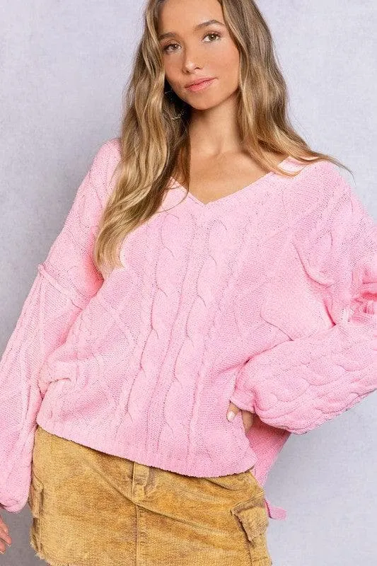 POL Dreamy V-Neck Sweater with Chain Detail