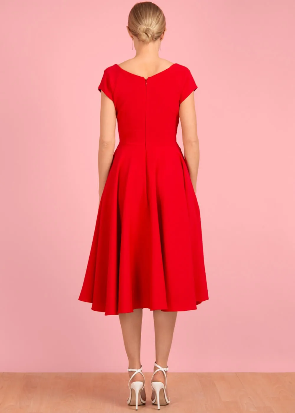 Pretty Dress Company Hourglass 50's Swing Dress Red