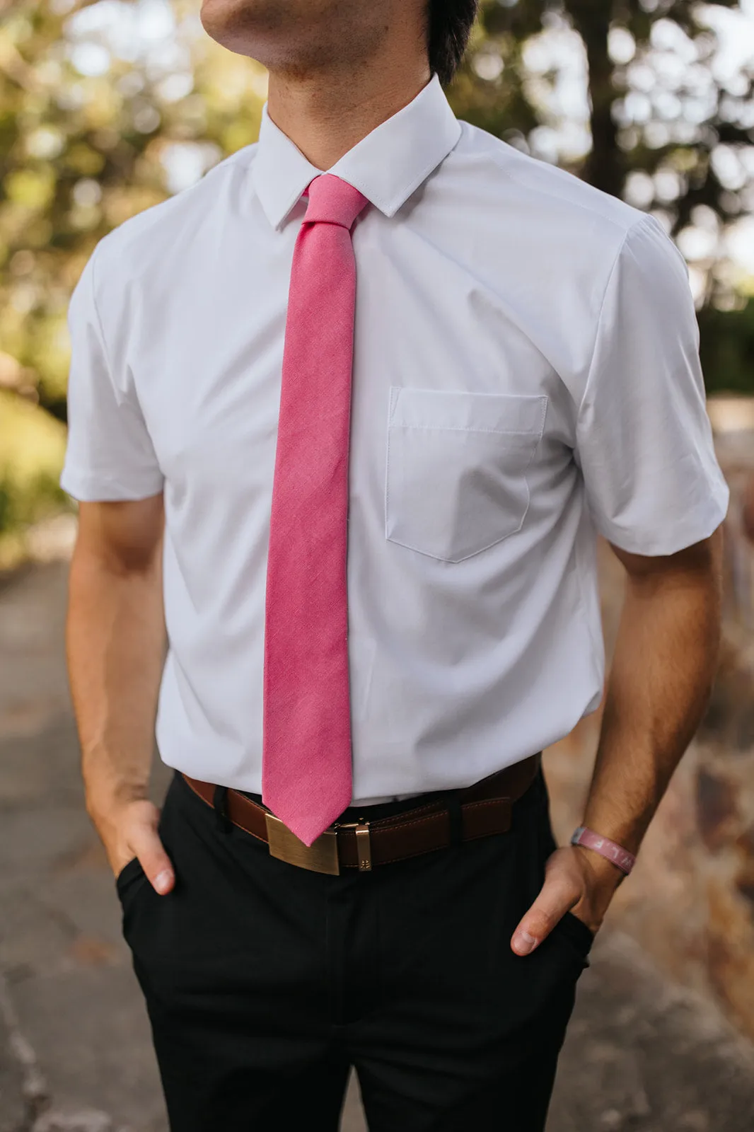 R&B Pink Solid Tie