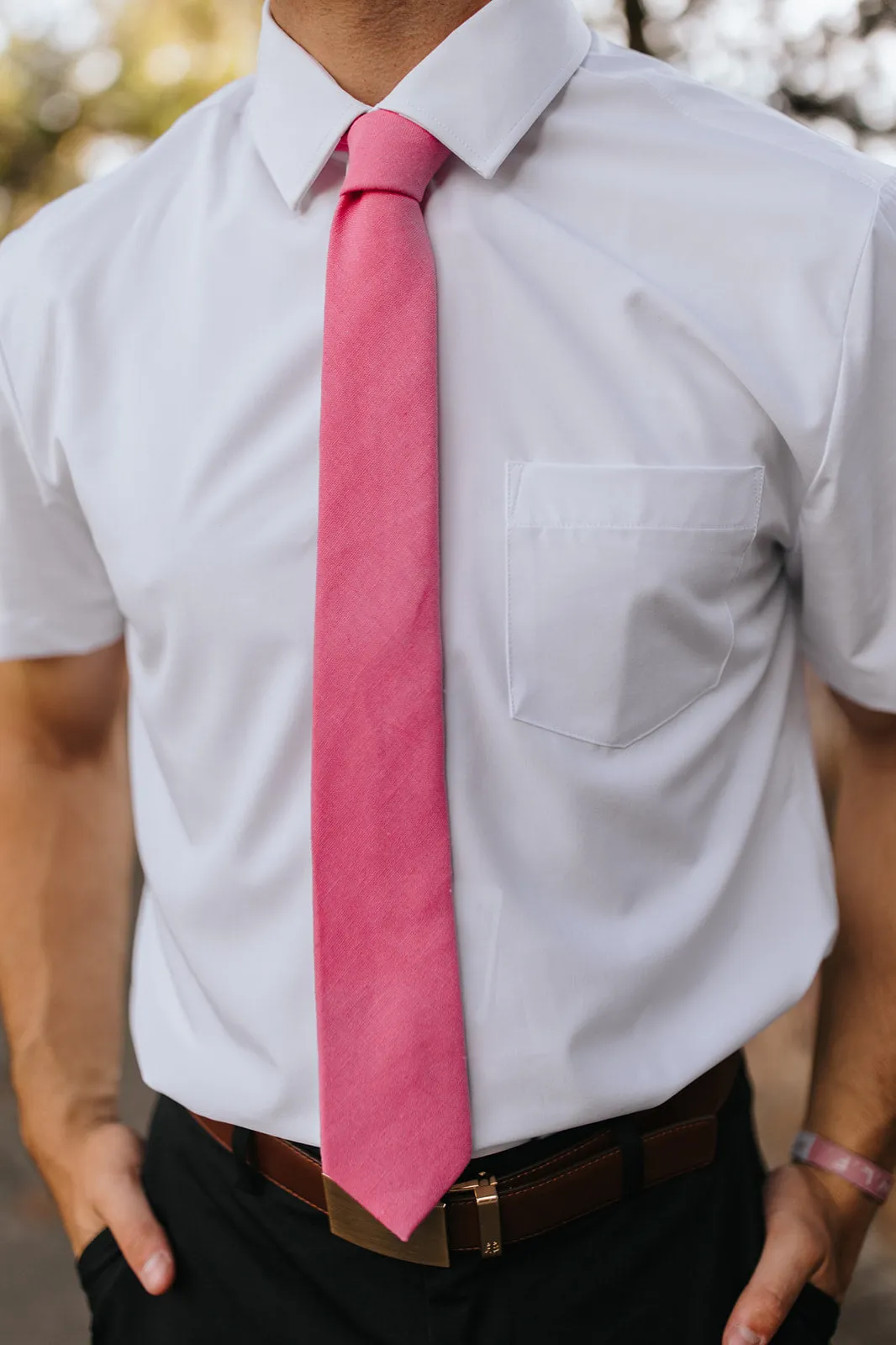 R&B Pink Solid Tie