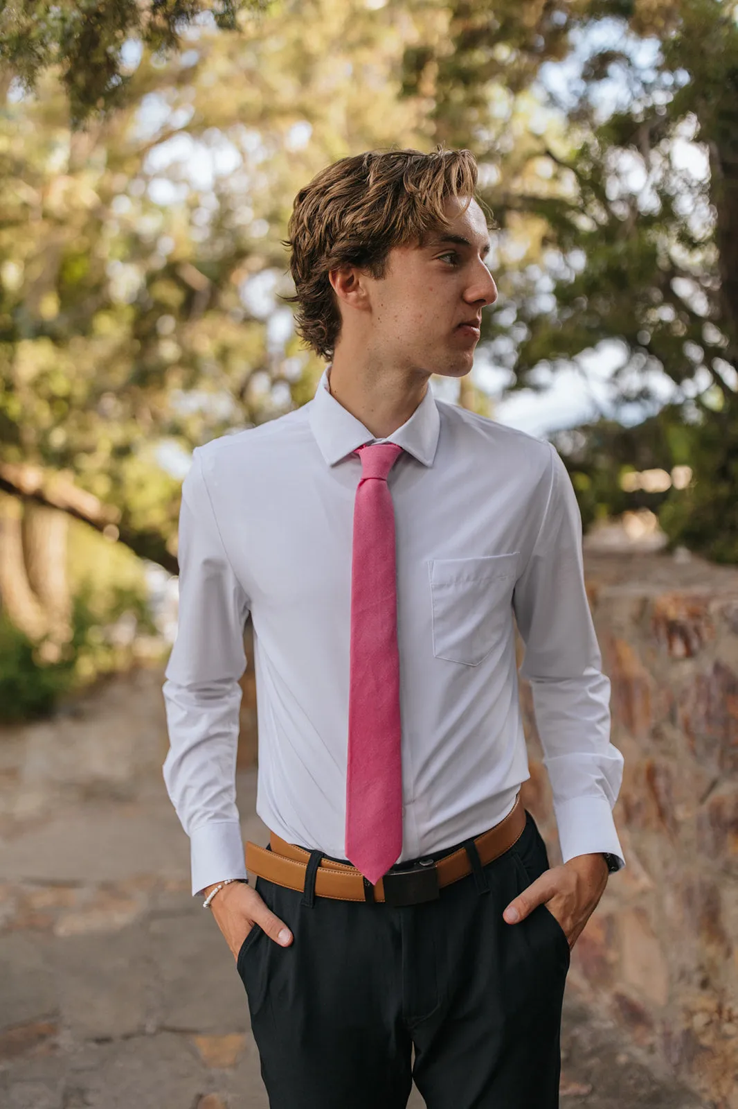 R&B Pink Solid Tie