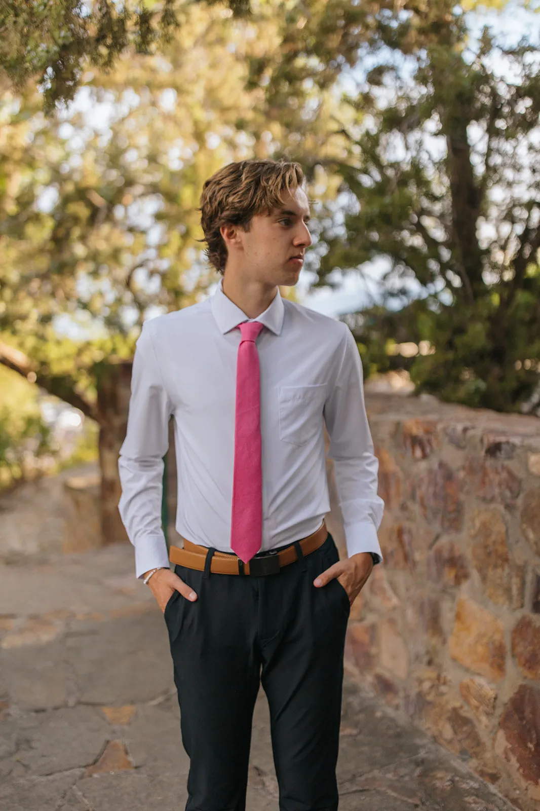 R&B Pink Solid Tie