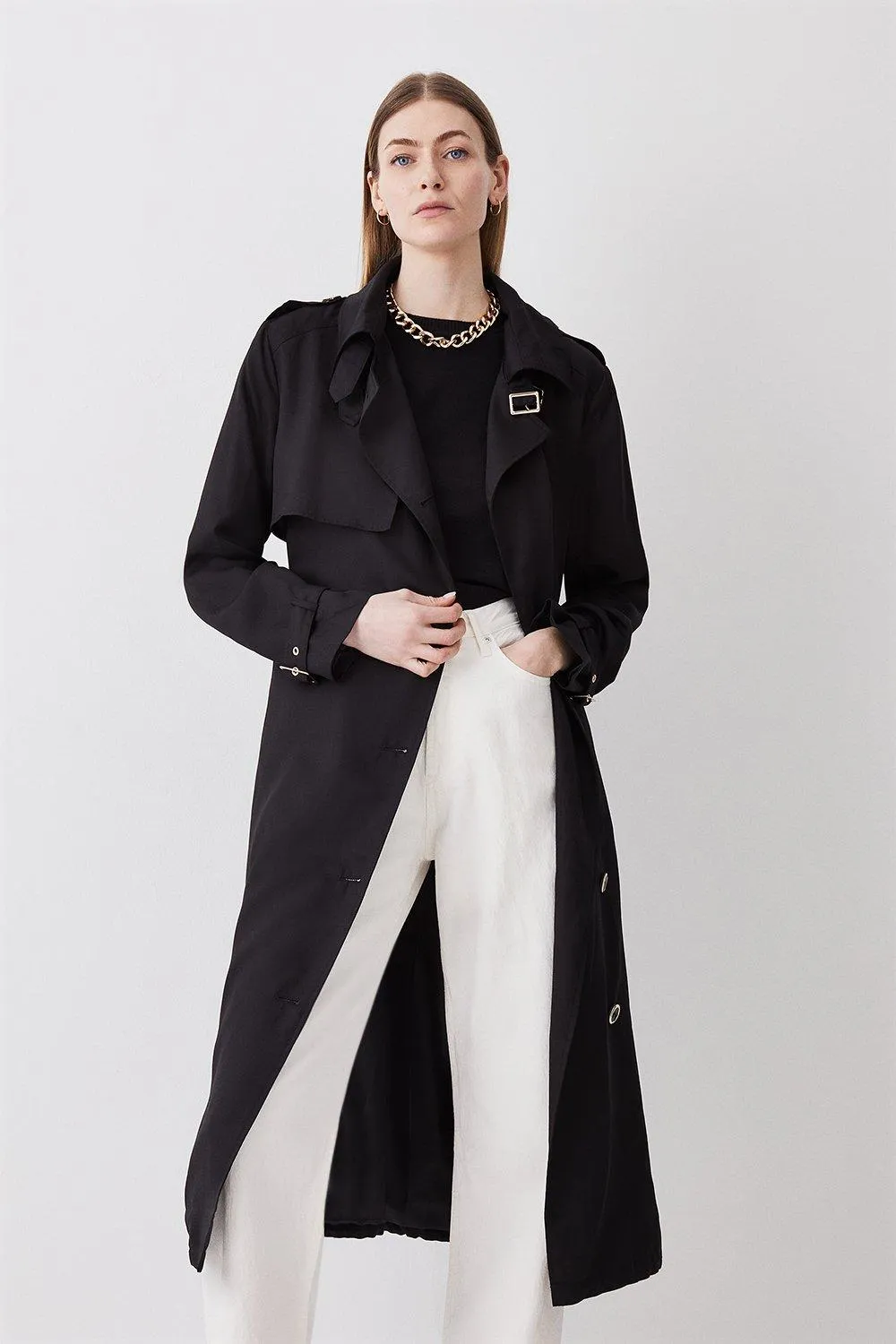 Relaxed Belted Trench Coat | Karen Millen