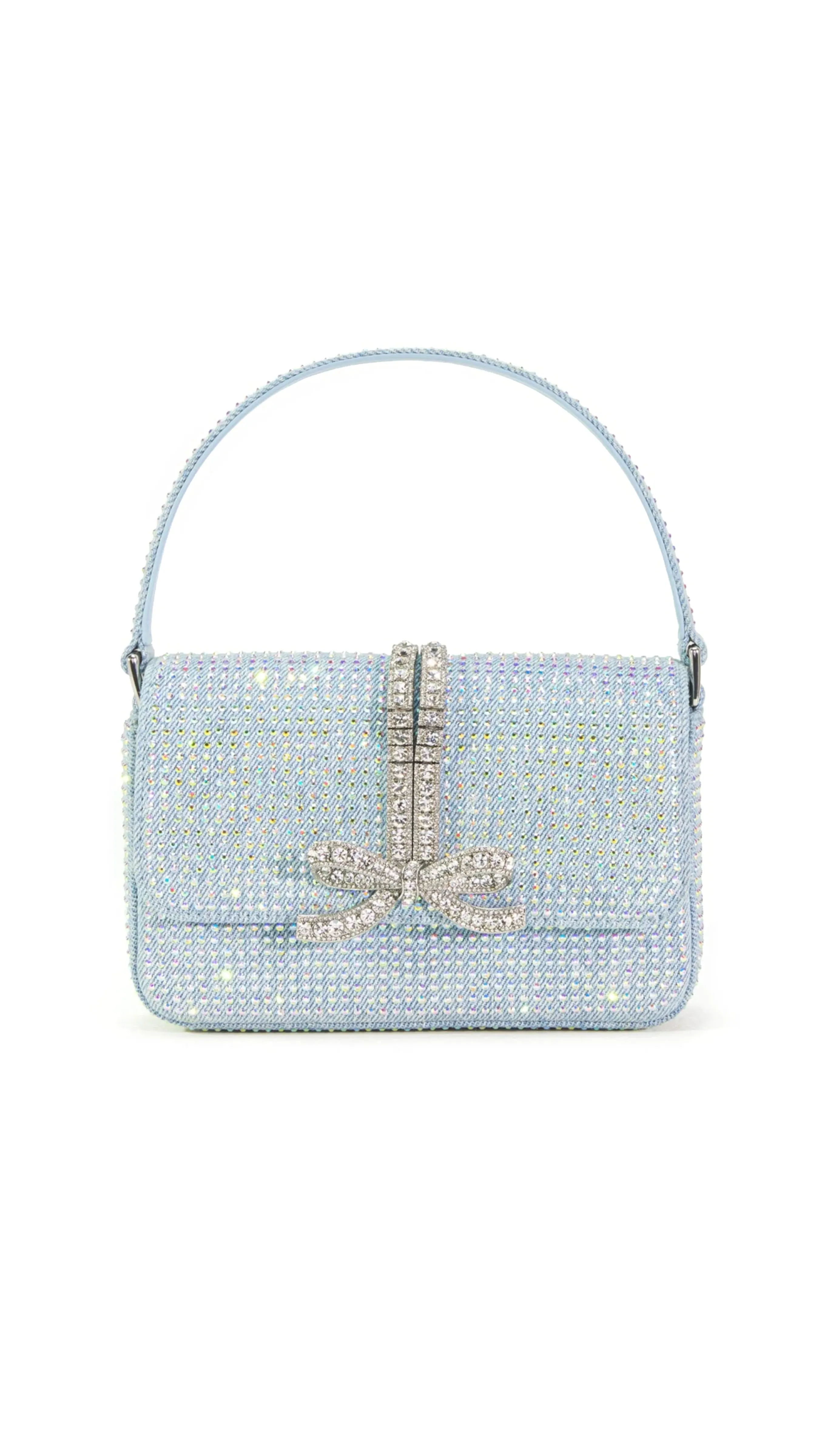 Rhinestone Denim Mini Bag - Blue