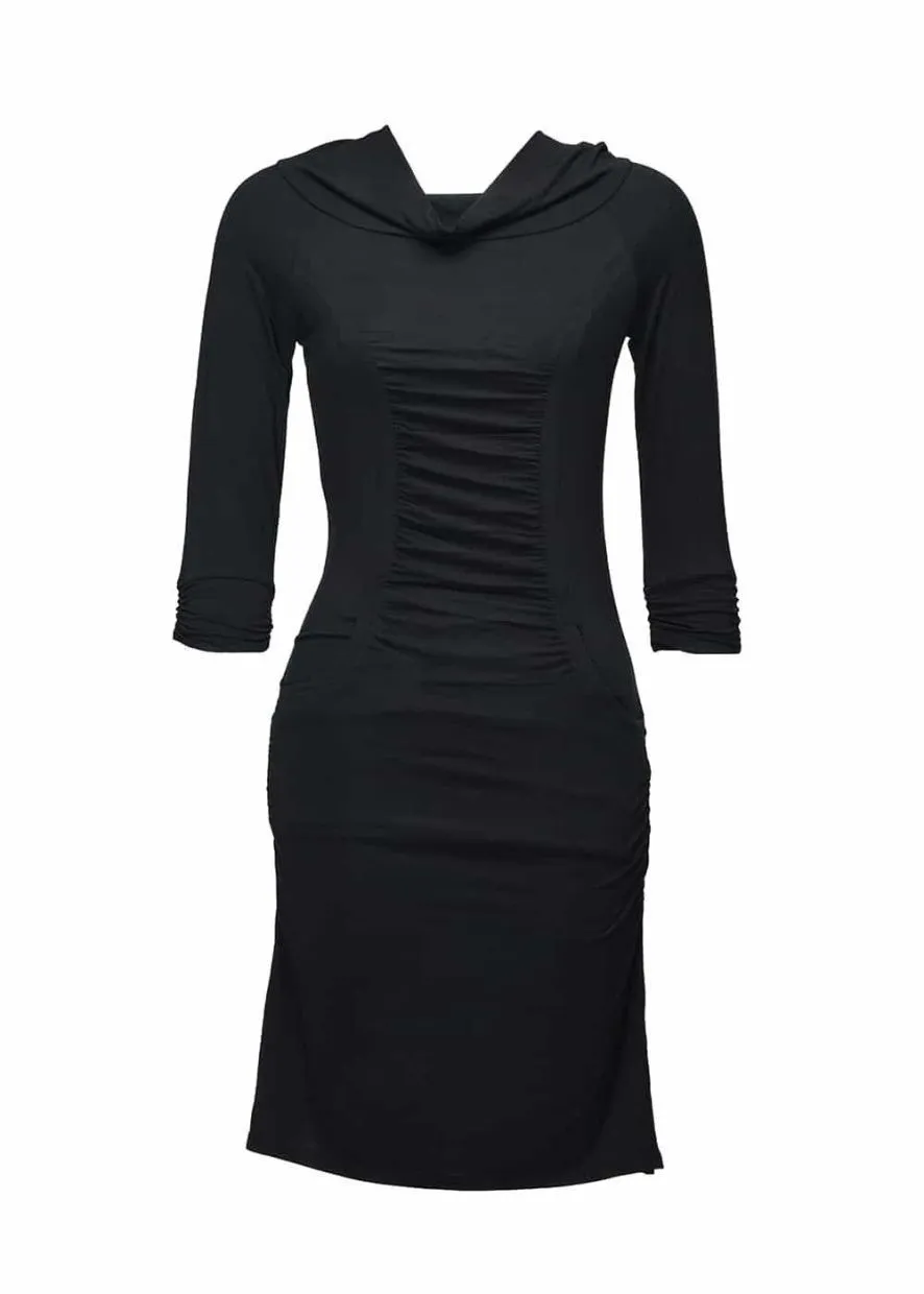 Ruched Neck Hemp Lyocell Dress