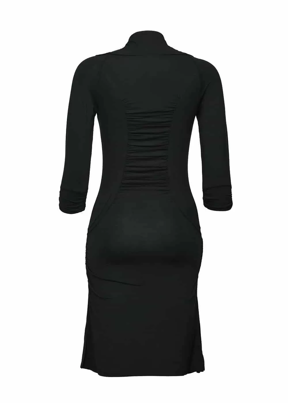 Ruched Neck Hemp Lyocell Dress