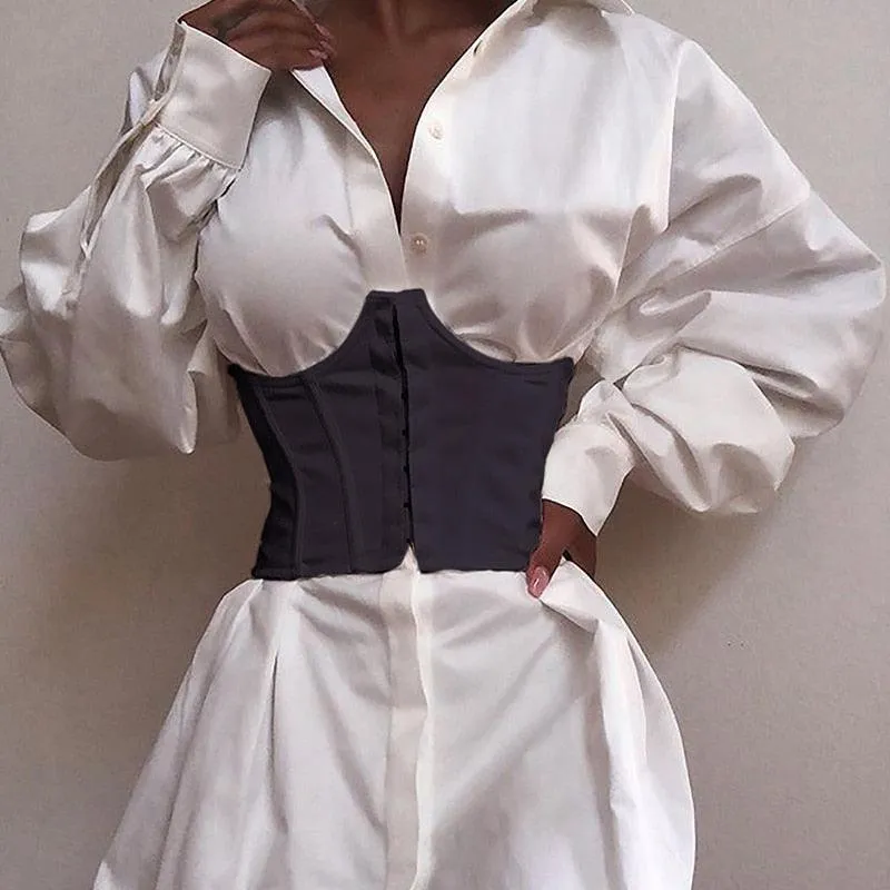 Sexy Wide Elastic Tie Corset Waist Belt