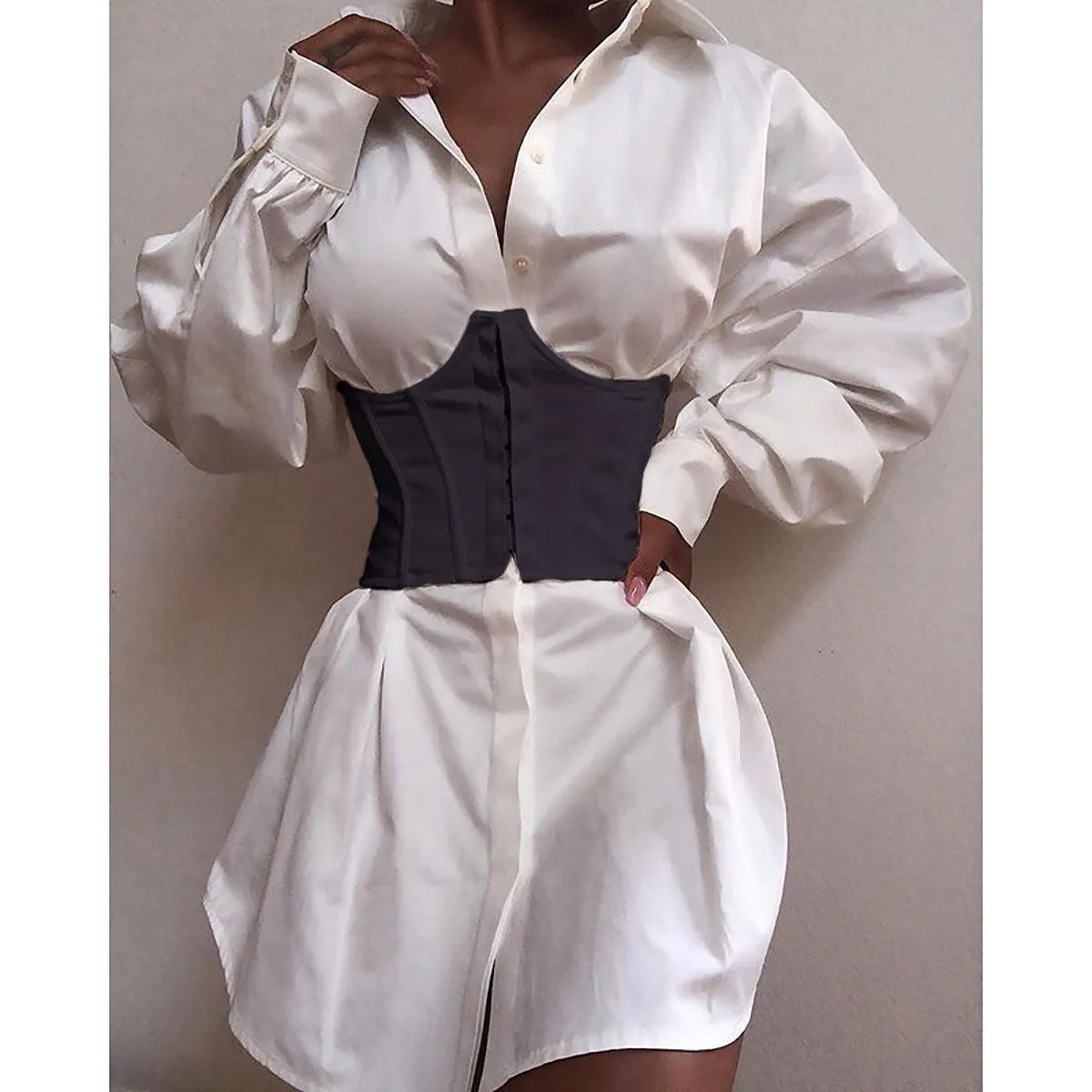 Sexy Wide Elastic Tie Corset Waist Belt