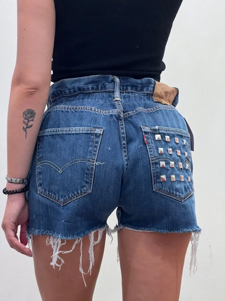 Shorts Levi's Vintage denim a caramella con borchie a piramide