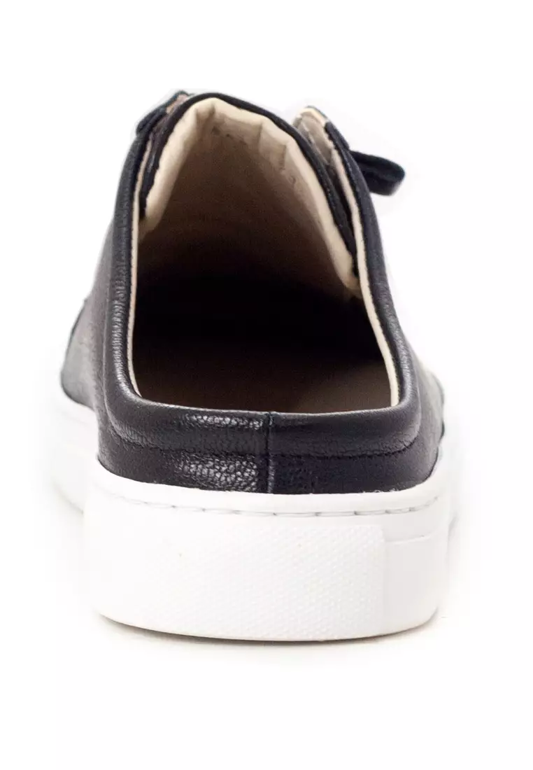 Shu Talk Casual Backless Leather Sneaker Slipper