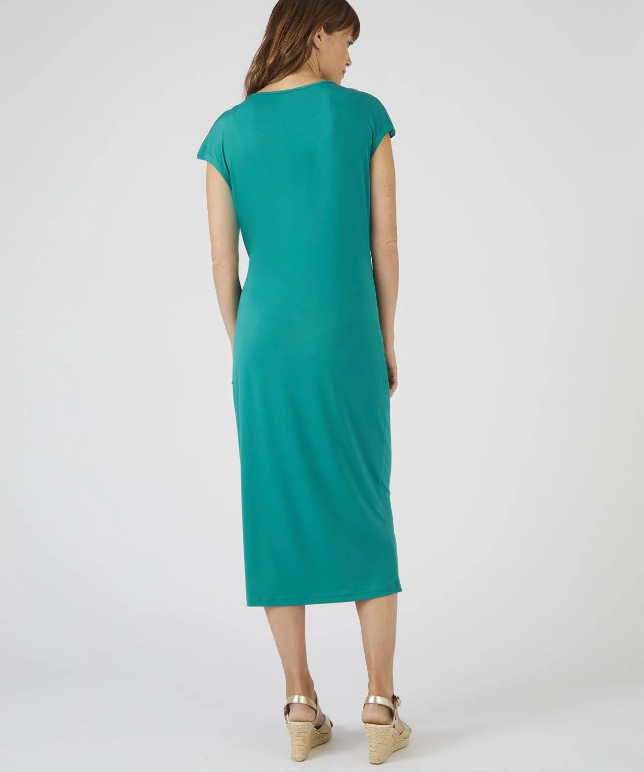 Side Knot Tie Detail Jersey Dress