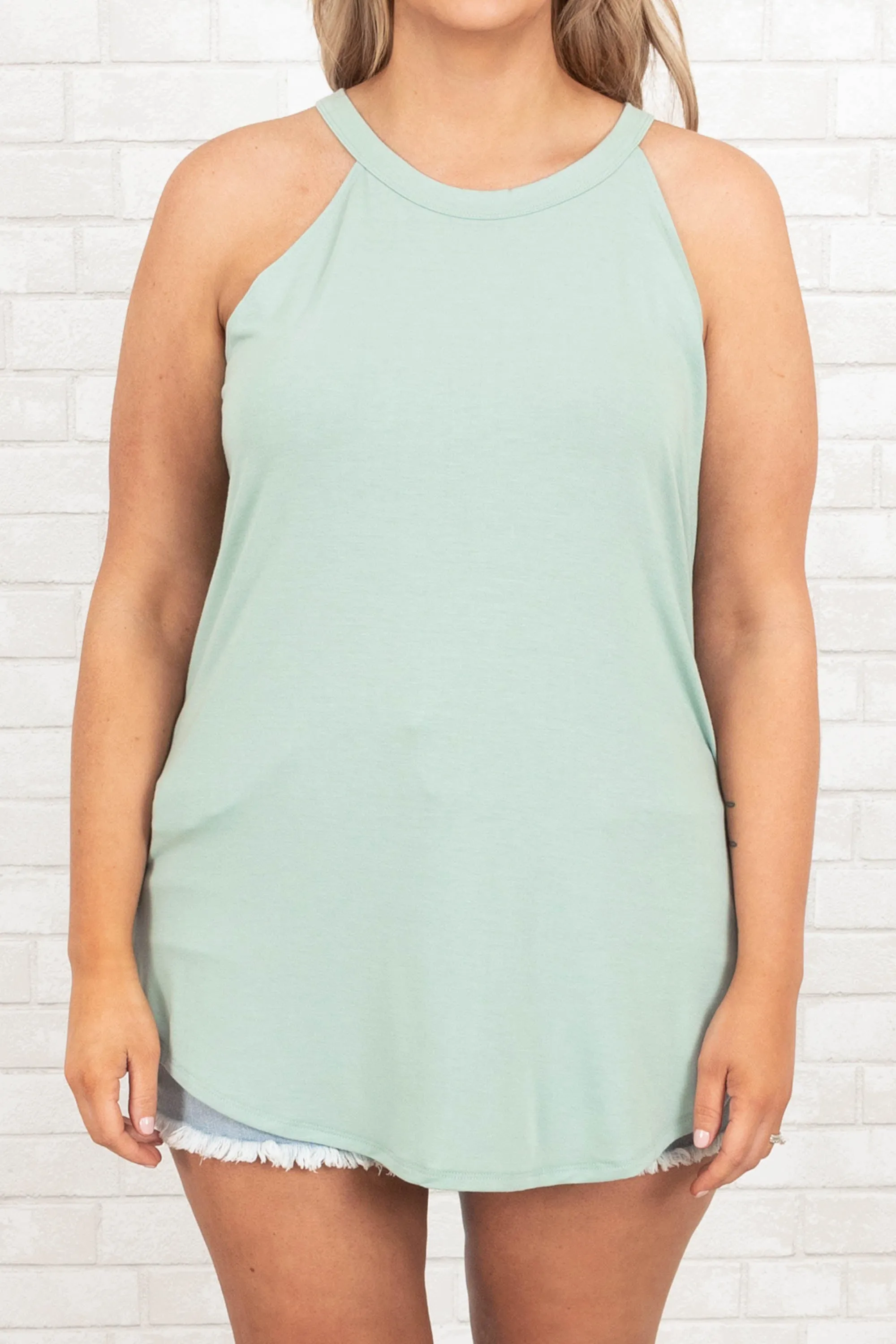 Simply Elegant Tank, Dusty Green