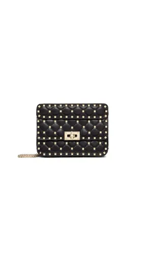 Small Nappa Rockstud Spike Bag - Black