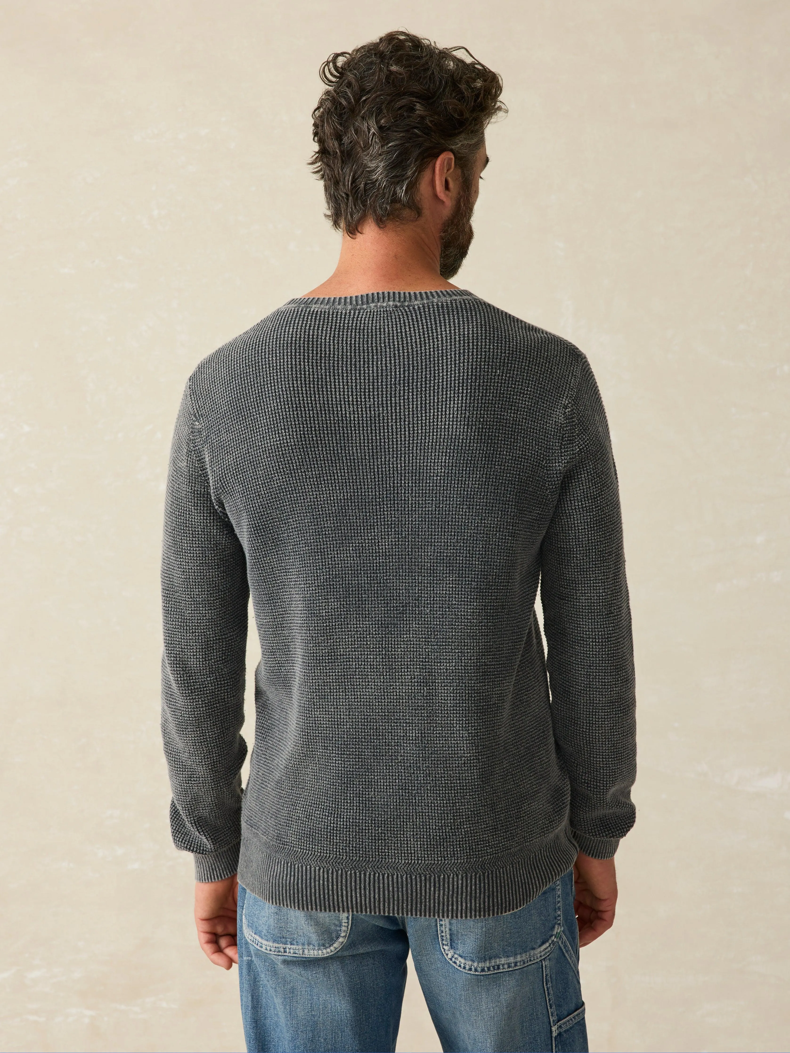 Sunwashed Crewneck Sweater (Tall) - Faded Black