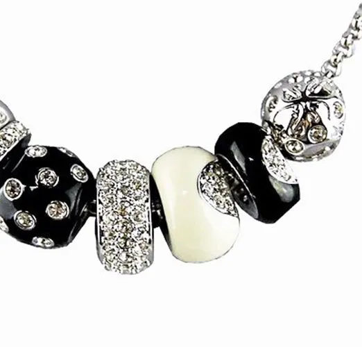 Swarovski Clear Crystal Pendant Necklace KAURI Black & White #1078152