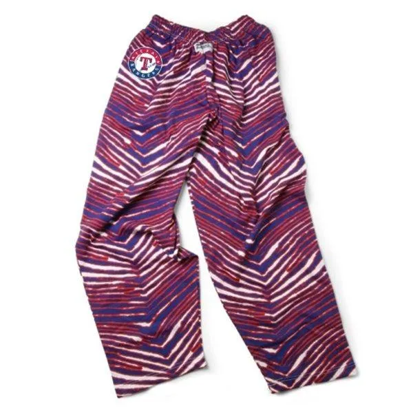 Texas Rangers ZUBAZ Red Navy White Vintage Style Zebra Pants