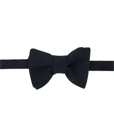 Tom Ford Navy Silk Mohair Faille Bow Tie